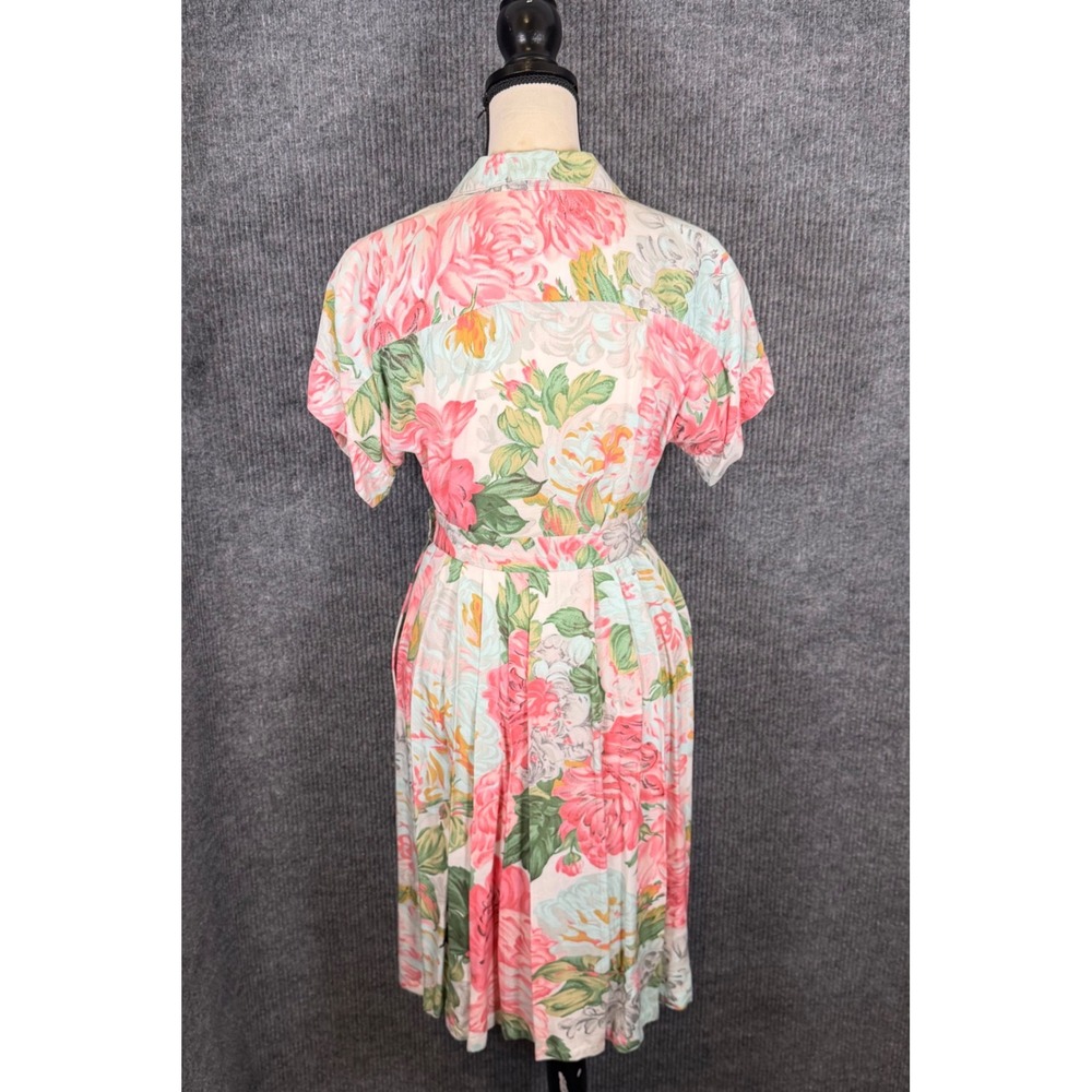 Vintage 1970s Floral 2 Piece Skirt Blouse Set 26" Waist Pastel Cottage Retro - Picture 3 of 16